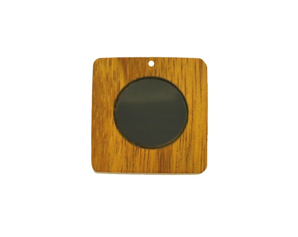 Pingente quadrado louro/chifre marchetado - 3.4 cm (FB-579)